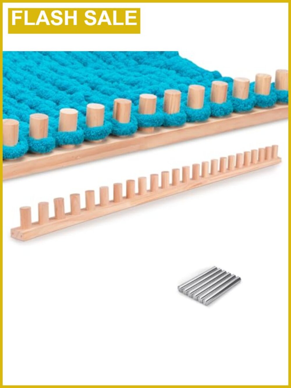 Chunky Blanket Weaving Loom Solid Pine Wood Adjustable 48" DIY Throw Hand